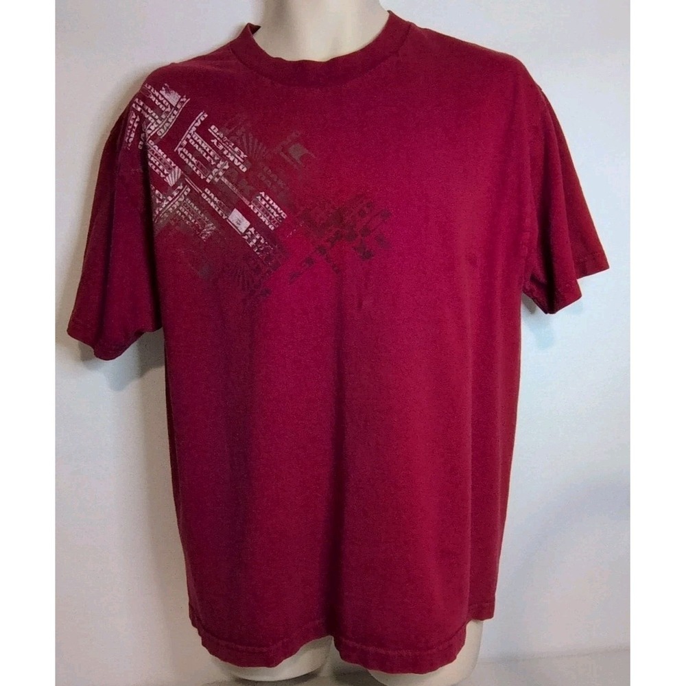 Oakley Men's Graphic Short-sleeve T-shirt Dark‎ Red Size Large 100% Cotton